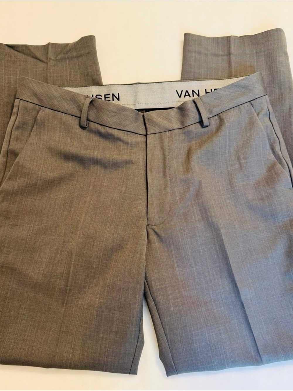 Van Heusen Men's Light Gray Flat Front Dress Shorts